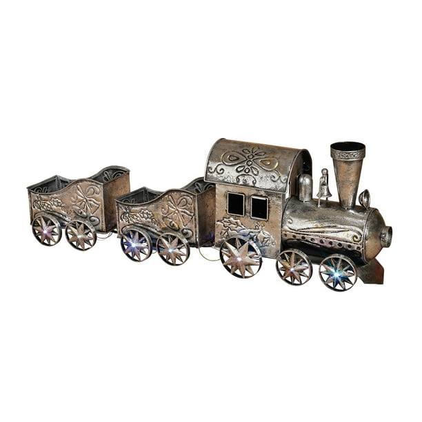 Holiday Antique Vintage Decorative Metal Musical Christmas Tree Train