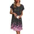 thumbnail image 2 of Fantaslook Nightgowns for Women Ruffle Sleeve Button Midi Dress Floral Mumu Dresses Loose Flowy Moo Moo Dresses with Pockets, 2 of 8