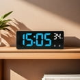 thumbnail image 2 of Voice Control Alarm Clock Digital Temperature Date 2 Alarm USB Powered Always On Snooze Table Clock Night Mode 12/24H LED Clock, 2 of 9