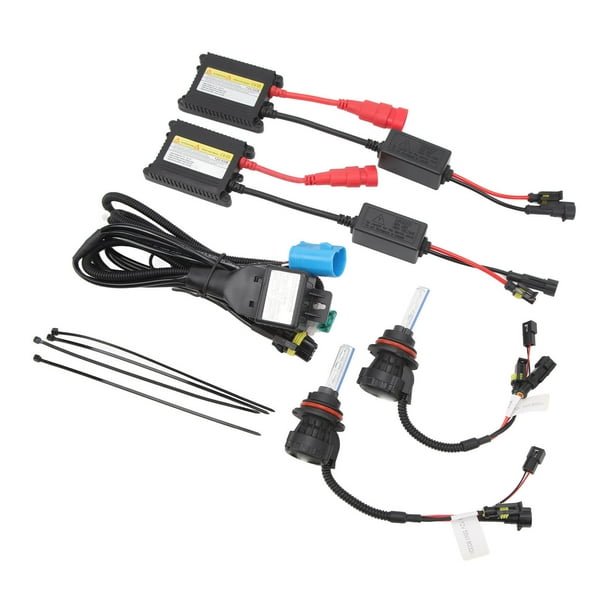 Kit de bombillas de xenón HID de 12 V CC y 55 W, luz alta y baja superbrillante, paquete de conversión de bombillas de xenón de 5500 LM para faros delanteros de coche con interfaz 9007, 8000 K