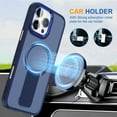 thumbnail image 6 of ELEHOLD Case for iPhone 16 Pro Max, Shockproof Magnetic Case with Invisible Kickstand,Wireless Charging & Car Mount Compatible Ring Grip Cover,Blue, 6 of 10