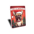 thumbnail image 3 of Personalized French Bulldog Christmas Welcome Aluminum Metal Decor Sign - 4x18 inches, 3 of 4