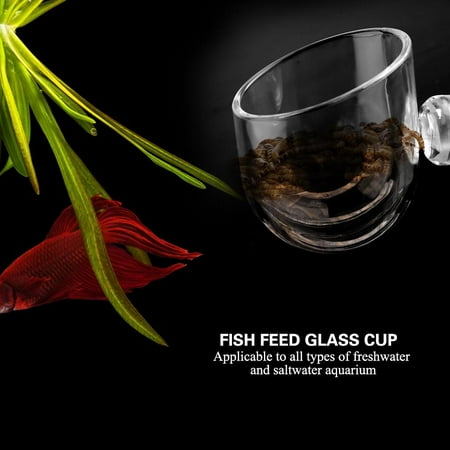 Sonew Transpatent Acrylic Feeding Cup Fish Red Worm Feeder Cups