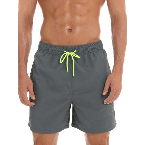 Mens Swim Shorts Summer Beach Wear Surfboard Multi Pocket Swimming Sports Trunk Swim Shorts Plain Mesh Lining Quick Dry Big Size Swimming Summer Beach Pool Trunks