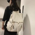 thumbnail image 4 of Mochila sólida para estudiantes, mochila grande con cordón, mochila grande para niños a la moda (blanco), 4 of 6