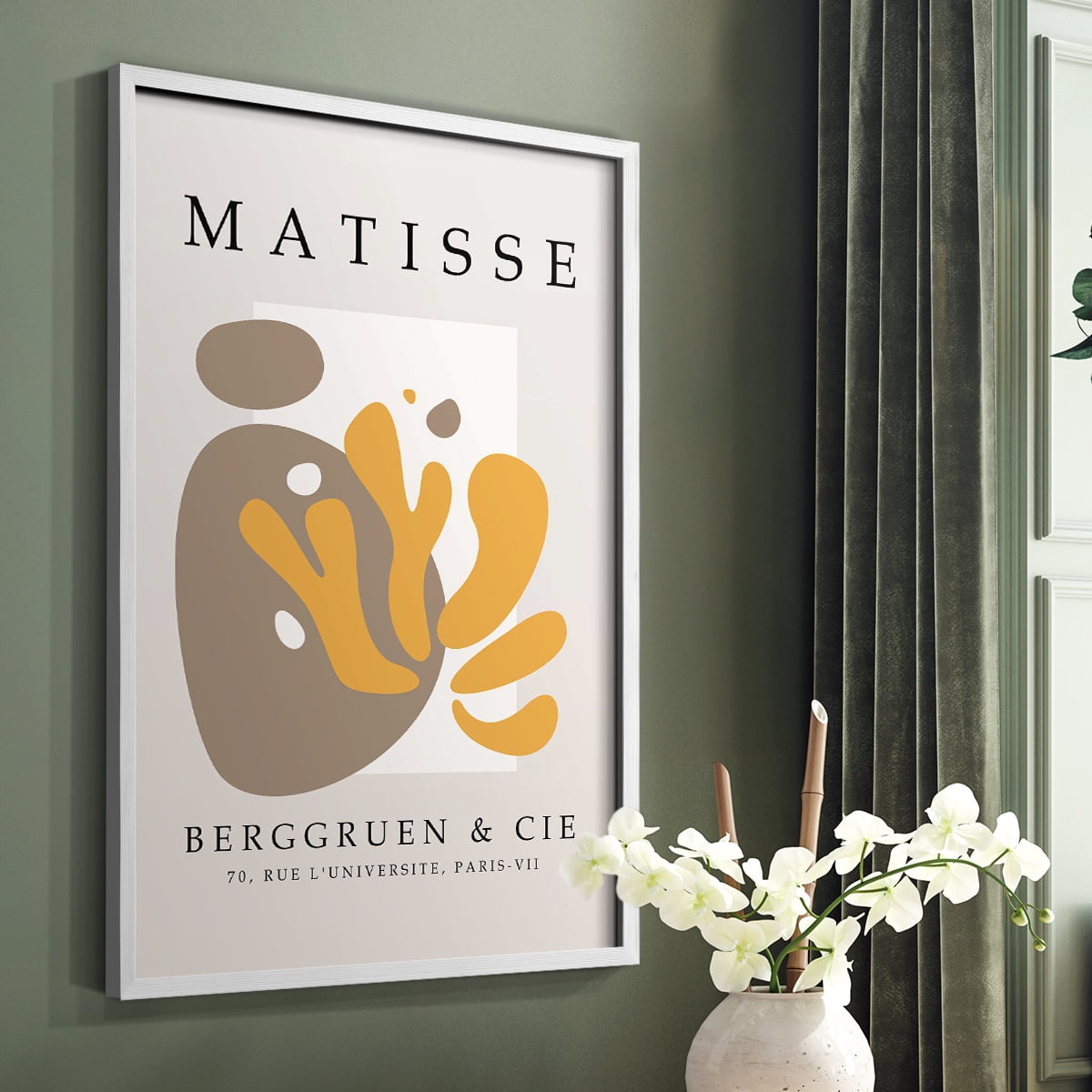 Matisse CXL Framed Print in White Solid Wood 11 x 14 Framed Print