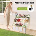 thumbnail image 4 of (12 White Square Buckets and Gold Frame, 3 Tier) Flower Display Stand, Flower Bar Cart Plant Stand with Wheels, Heavy Duty Rolling Plant Display Shelf, Flower Stand for Florist, Patio, and Garden, 4 of 7