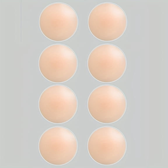 [8pcs Silicone Nipple Covers] 8pcs 6.5cm Extra Coverage Silicone Nipple Covers | Seamless Invisible Anti-Bulge Pasties for Wedding, Yoga, Swimwear | Thick Reusable Self-Adhesive Sweatproof