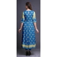 thumbnail image 4 of Bimba Blue Floral Block Printed Women Anarkali Dresses Long Indian Kurtis Ethnic Kurta Dress-XSmall, 4 of 6