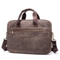 thumbnail image 1 of Maletín de cuero genuino para hombre, bolso bandolera de negocios para hombre, bolso retro de piel de vaca de primera capa para computadora portátil, 1 of 6