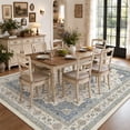 thumbnail image 4 of SIXHOME 8'x10' Vintage Medallion Floral Area Rug, Soft Low Pile Non Slip Washable Indoor Rugs for Living Room, Bedroom, Dining Room, Blue, 4 of 8