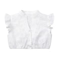 thumbnail image 6 of THDHVS Girls Shirts,Lace Flower Hollow Out Ruffle Trim Short Sleeve Crop Top Oktoberfest Wear for Girls,Girls Tops White 9-10 Years, 6 of 8