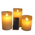 thumbnail image 1 of Velas sin llama de pilar con pilas de 3 piezas Electri de cera real, 1 of 5