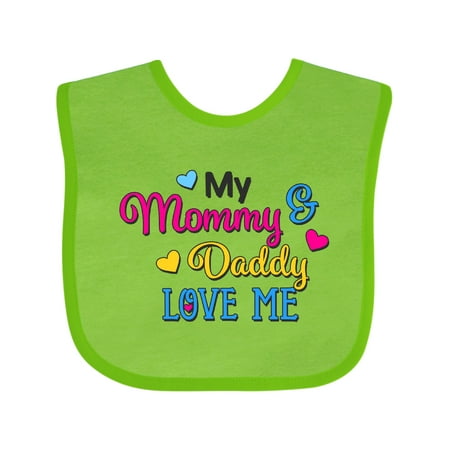 

Inktastic My Mommy and Daddy Love Me with Hearts Gift Baby Boy or Baby Girl Bib