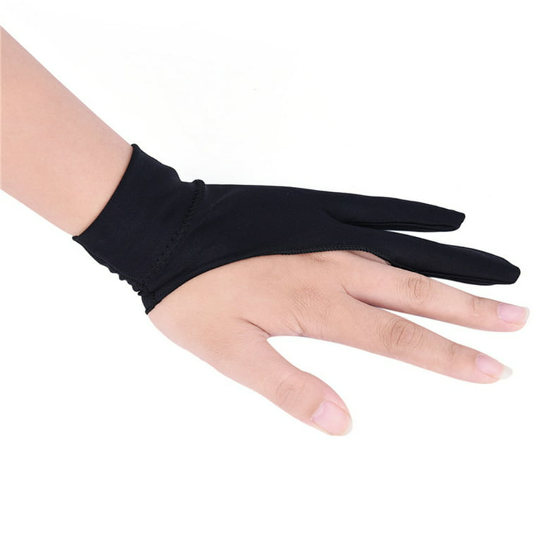 1pc Black 2 Fingers Anti-fouling Gloves Anti Touch Hand Drawing Writing  Glove