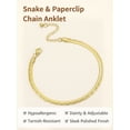 thumbnail image 6 of FindChic Waterproof Ankle Bracelets for Women, 14K Gold Plated Anklets Stainless Steel Layered Summer Foot Chain Birthday Mothers Day Jewelry Gifts Mom Wife Her Adults Age Ideas, 6 of 9