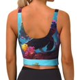 thumbnail image 3 of Lsque Lively Cute Turtle Printed Women'S Sports Bra, Compression, Moisture Wicking, High-Impact Sports Bra For Women,Supportive sports bra-Large, 3 of 9