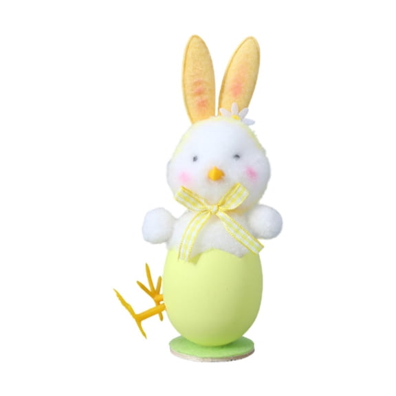 Lazsy Easter Rabbits Ear Chick Desktop Ornament Home Furnishing Kids Gift Cute Holiday White Green