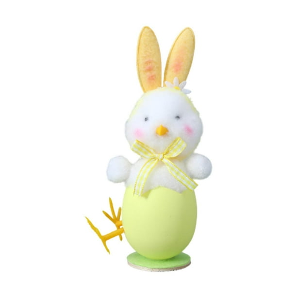 Orejas de conejo de Pascua, pollito de peluche, decoración de Pascua, decoración de fiesta de Pascua Blanco Verde
