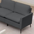 thumbnail image 4 of 55" Small Loveseat Sofa for Small Spaces,Leather Upholstered 2-Seater Sofa Couch Single Casual Sofa Chair for Living Room Office,Light Gray, 4 of 8
