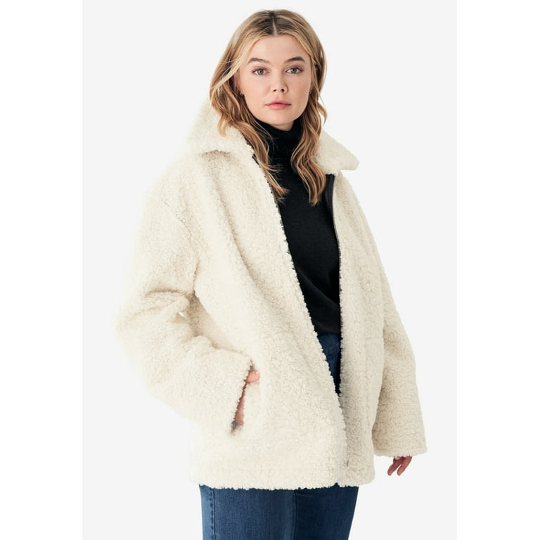 Women's sherpa jacket best sale walmart
