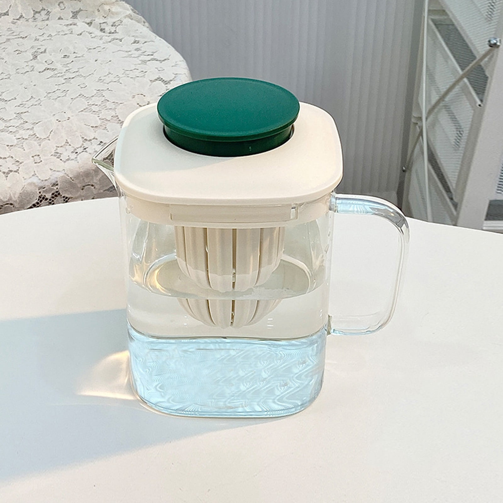 Qholemyo 28oz High Borosilicate Glass sports Water Bottle With staw Be Heated Equipped With A Detachable Filter Screen Pitcher For Juices And Cold Beverages