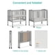 Dream On Me 2-in-1 Lightweight Folding Portable Crib, Pebble Grey ...