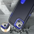 thumbnail image 3 of iPhone 13 Case - TECH CIRCLE [3-in-1] Protective Kickstand Rugged Hard Cover Case for Apple iPhone 13 (6.1 Inch) 2021 Release, Blue+Navy, 3 of 7