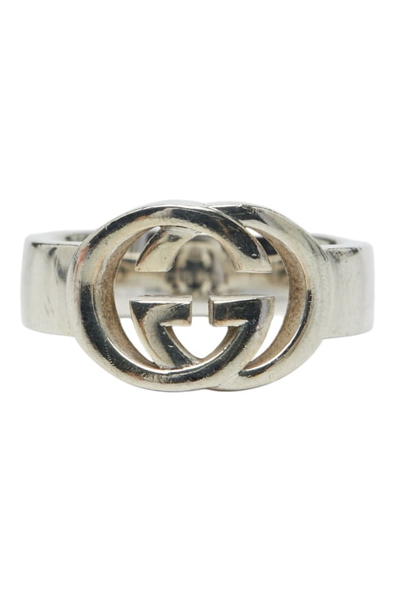 Pre-Owned Gucci Interlocking G Ring, Size #9, SV925 Silver, Women's GUCCI