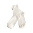 thumbnail image 2 of Women's Middle Tube Socks Above Ankle Crew Socks Solid Color Ribbed Texture Socks Indoor Outdoor Warm Short Socks, 2 of 4