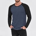 thumbnail image 2 of purcolt Men's Big and Tall Shirts Long Sleeve Crewneck Pullover Color Block Shirts Casual Workout Yoga Gym Stylish Shirts, 2 of 5