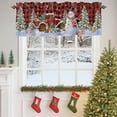 thumbnail image 4 of Christmas Snowman Valances for Windows, 54 x 18in, Xmas Tree Snowflake Winter Truck Plaid Rod Pocket Kitchen Valance Curtain Light Filtering Window Treatments for Living Room Bedroom, 1 Panel, 4 of 7