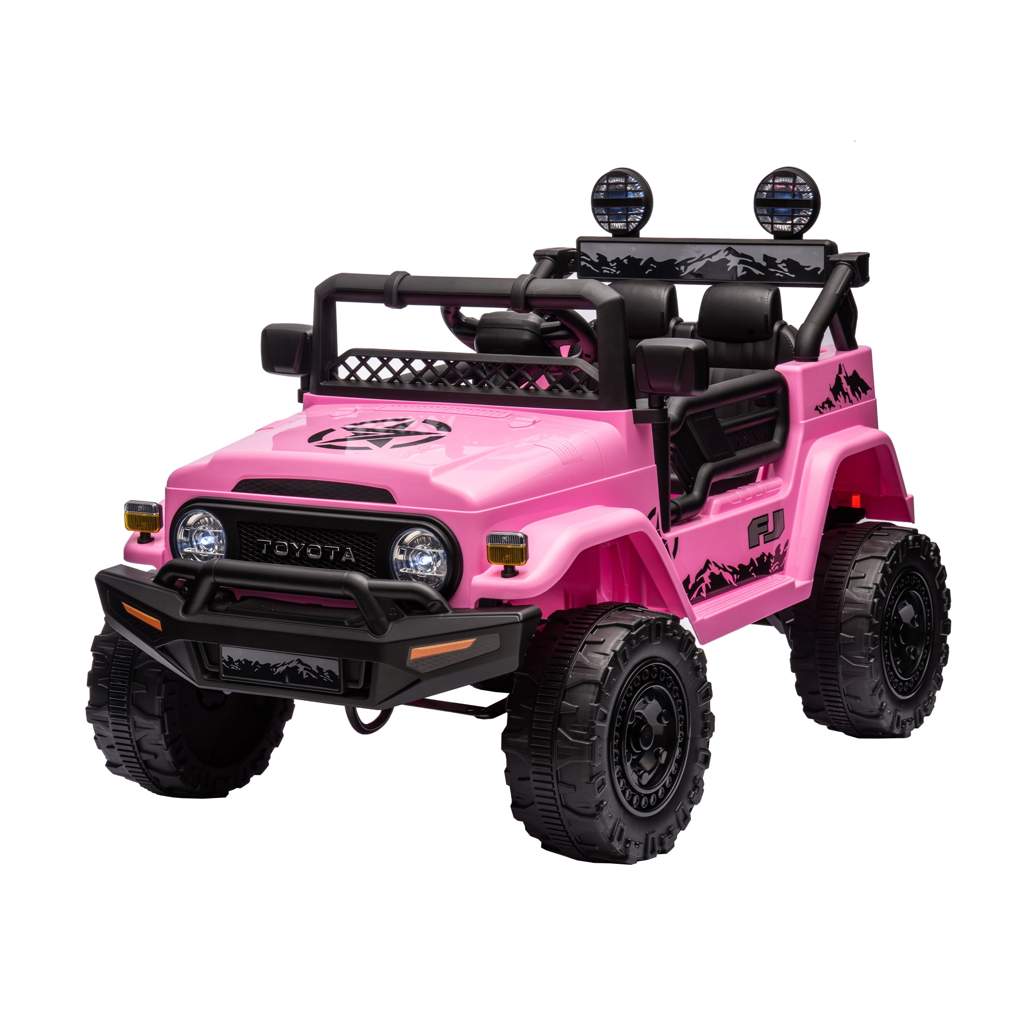 Resenkos Licensed TOYOTA Electric Car for Kids, 12V Kids Ride On Car 2.4G with Parents Remote Control, Three Speed Adjustable,Power Display, Pink