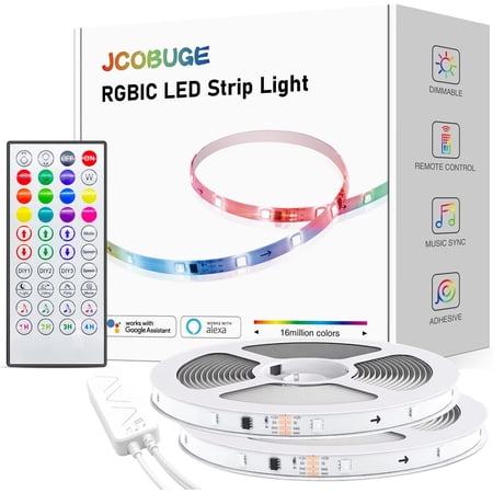 Segmented Led Strips Smart LED Strip Lights RGBIC 32.8FT, LED Light Strip Work with Alexa ...