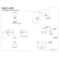thumbnail image 2 of Kingston Brass KB242PL Two Handle Tub & Shower Faucet with Decor Lever Handle, Polished Brass, 2 of 2