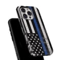 thumbnail image 6 of DesignSkinz Scratch-Resistant Hard Slim Case Compatible with iPhone 13 Pro (Compatible with MagSafe) - Distressed Wood Patriotic American Flag with Thin Blue Line, 6 of 9
