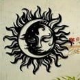 thumbnail image 7 of Elegant Black Sun and Moon Metal Wall Art, Home Decor Plaque for Living Room, Bedroom, Kitchen, 15.7"x15.7", 7 of 7