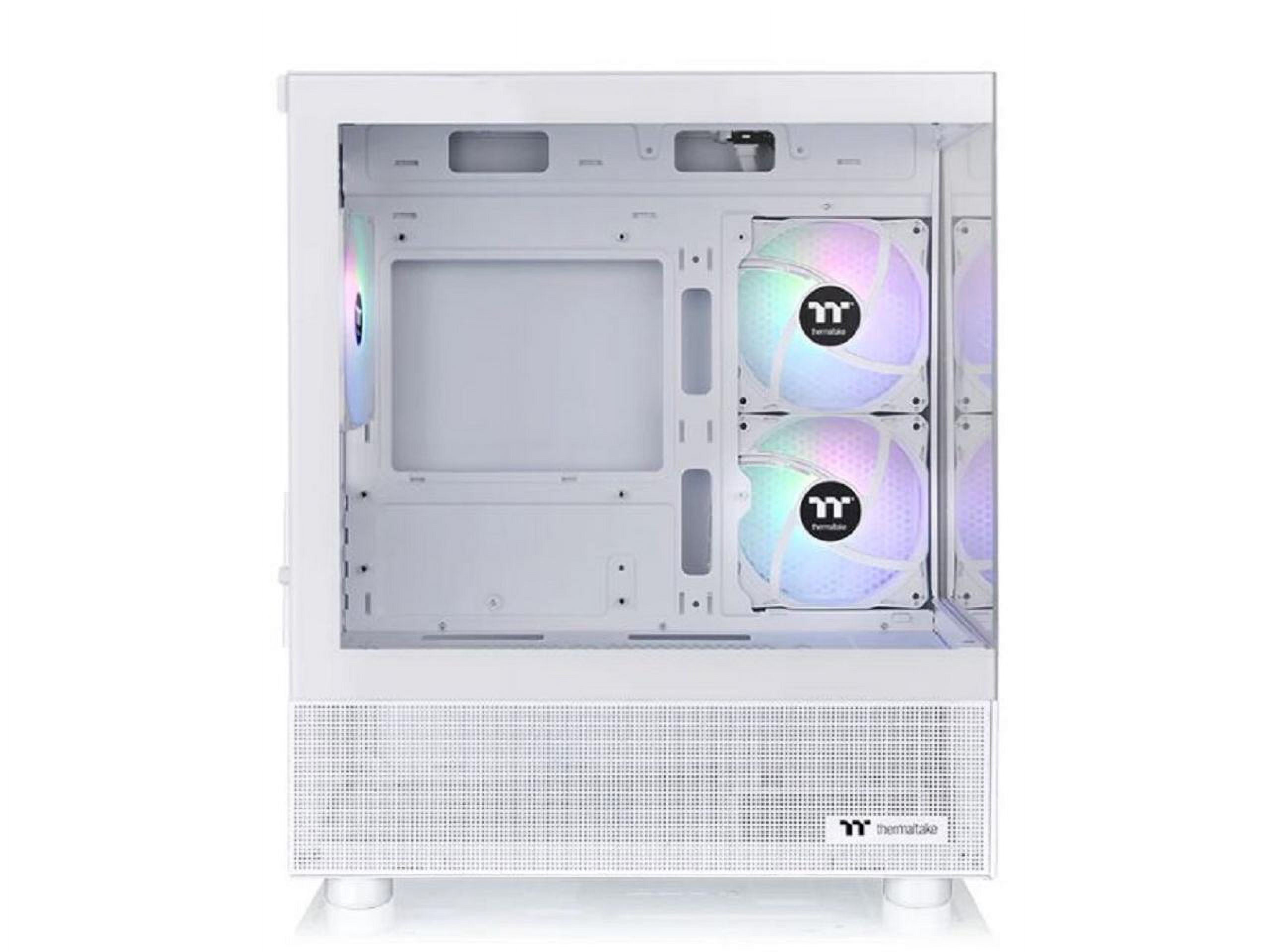 Thermaltake View 170 TG ARGB Snow Micro-ATX Case; 3x120mm ARGB Fans included; Supports Up to 280mm Radiator; Front & Side Dual Tempered Glass Panel; CA-1Z4-00M6WN-00; 3 Year Warranty