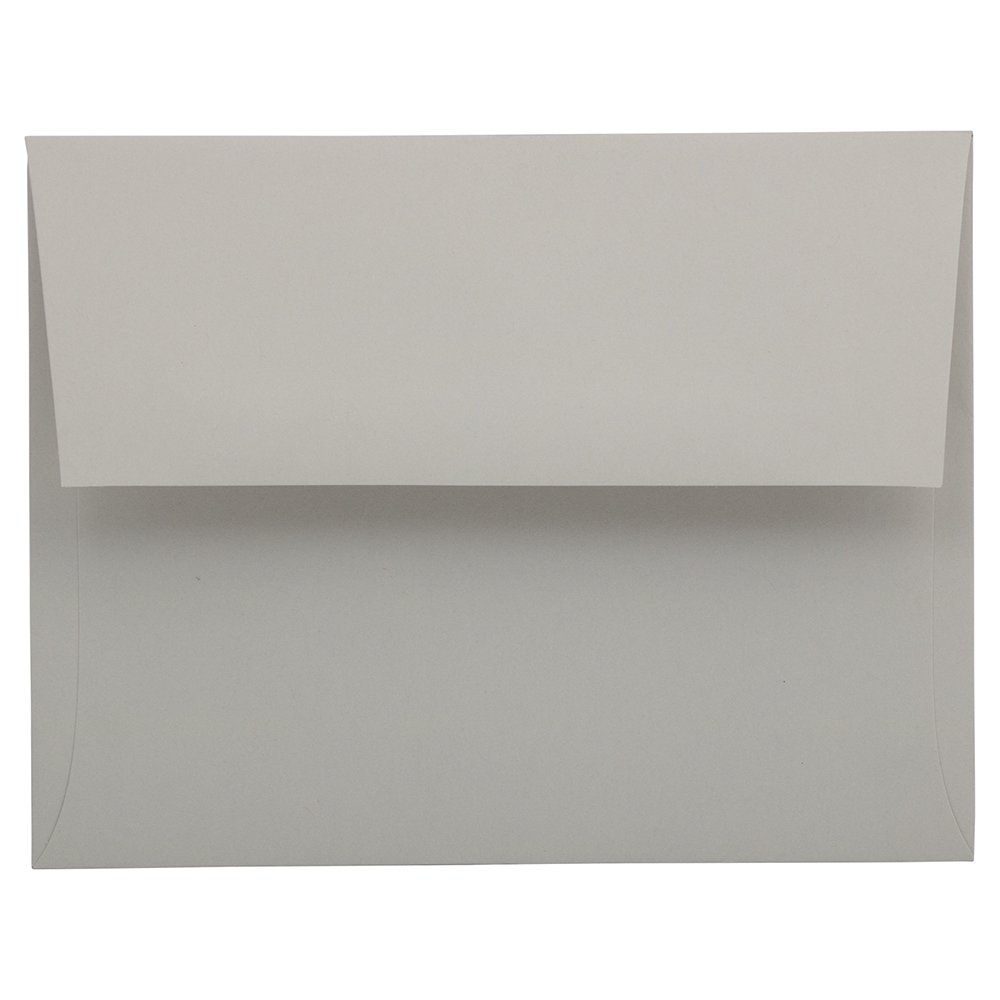 JAM A2 Colored Invitation Envelopes, 4 3/8 x 5 3/4, Stone Grey, Bulk