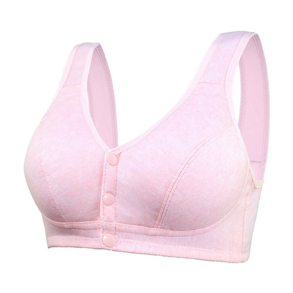 GDREDA Women's Wireless Bra Women's Comfortable And Sexy Transparent Shoulder Strap Cordless Backless Spongeless With Convertible Shoulder Straps Pink,36