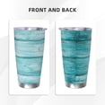 thumbnail image 3 of Easygdp Teal Turquoise Wood 20oz Stainless Steel Vacuum Insulated Double Wall Travel Tumbler, Durable Insulated Coffee Mug with Spillproof Lid-Without Straw, 3 of 8