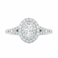 thumbnail image 3 of Pompeii 1 Ct Lab Grown Oval Diamond Halo Engagement Ring 14k White Gold (H/I,VS2-SI1), 3 of 3