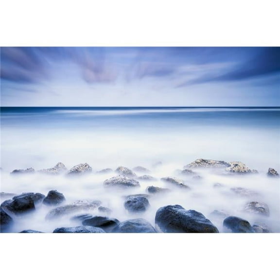Long Exposure of The Surf Along Wailua Beach - 19 x 12 in.