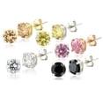 thumbnail image 2 of Set of Five Colors of Diamonds CZ Stud Earrings, 2 of 3