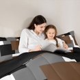 thumbnail image 4 of Homewish Brown Geometric Block Full Size Comforter Sets,Modern Artwork Bedding Comforter Set,Black Reversible,3pcs,1 Comforter and 2 Pillowcases, 4 of 7