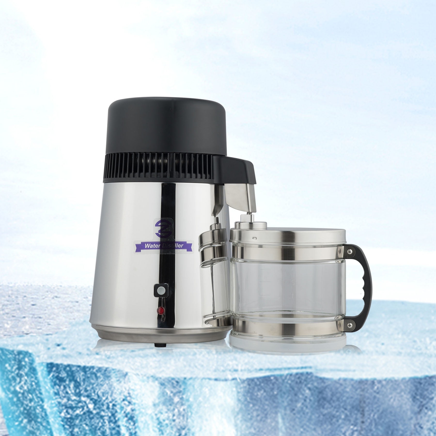 Black Stainless Steel Home Water Distiller Machine with 4 Liter