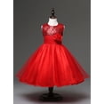 thumbnail image 4 of Styles I Love Little Kid Girls Sleeveless Sequin Tulle Flower Girl Dress Wedding Pageant Party Dresses 2-8Y, 5 Colors (Red, 150/6-7 Years), 4 of 5