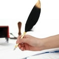 thumbnail image 2 of Retro Feather Pen, Lightweight Classical Style Practical Feather Pen Set, For Students Kids Writing Calligraphy Black, 2 of 8