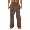 thumbnail image 4 of Nestiefly Mens Plush Warm Pajama Pants, Fluffy Soft Fleece Sleep Pant with Pockets Lounge Pj Bottoms for Men Brown M, 4 of 5