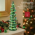 thumbnail image 4 of Best Choice Products Ceramic Christmas Tree, 21in Hand-Painted Holiday Decor w/Multicolor LED Lights  Green, 4 of 8